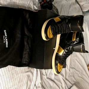 Saint Laurent black and gold shoes